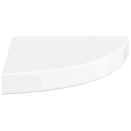 Étagères d'angle flottantes 2 pièces Blanc brillant 25 x 25 x 3,8 cm MDF