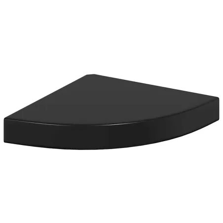 323889  Floating Corner Shelf High Gloss Black 25x25x3,8 cm MDF