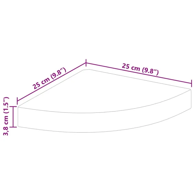 Étagères d'angle flottantes 2pcs noir brillant 25x25x3,8cm MDF