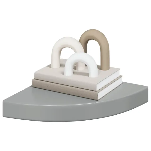 Étagère d'angle flottante Gris brillant 25x25x3,8 cm MDF
