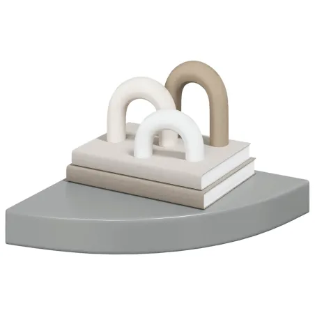 Étagère d'angle flottante Gris brillant 25x25x3,8 cm MDF