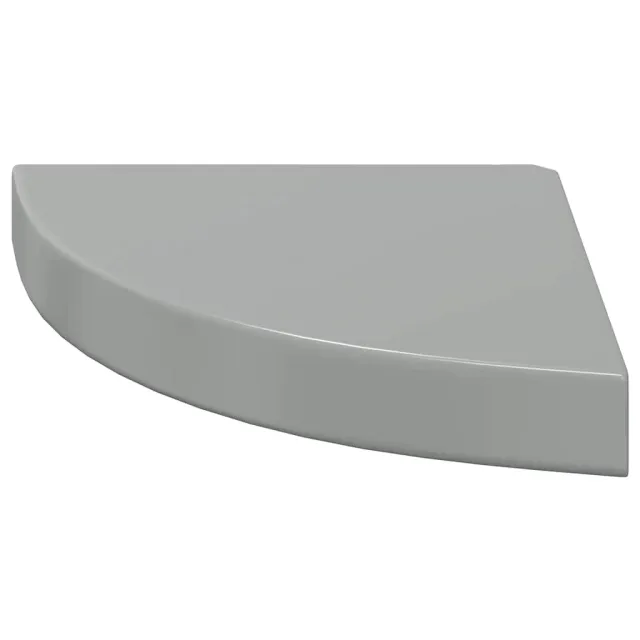Étagère d'angle flottante Gris brillant 25x25x3,8 cm MDF