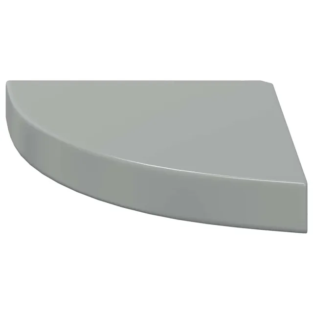 Étagères d'angle flottantes 2pcs gris brillant 25x25x3,8cm MDF