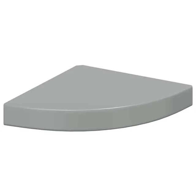 Étagères d'angle flottantes 4 pcs gris brillant 25x25x3,8cm MDF