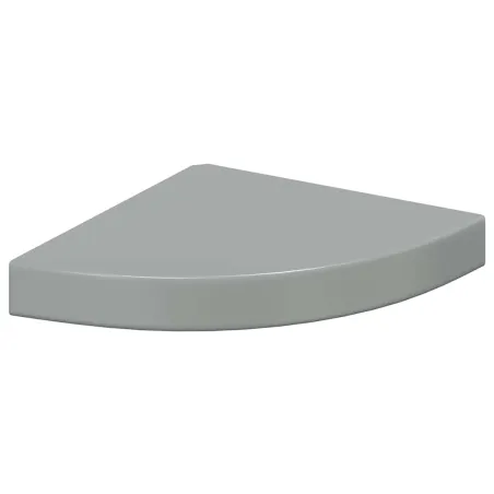 Étagères d'angle flottantes 4 pcs gris brillant 25x25x3,8cm MDF