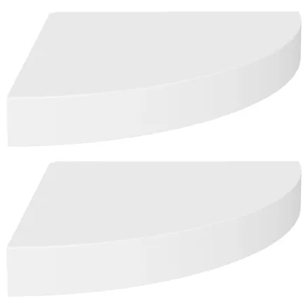 Étagères d'angle flottantes 2 pcs blanc 25x25x3,8 cm MDF 2