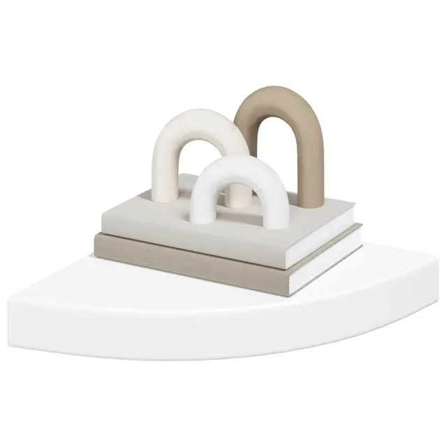 Étagères d'angle flottantes 2 pcs blanc 25x25x3,8 cm MDF