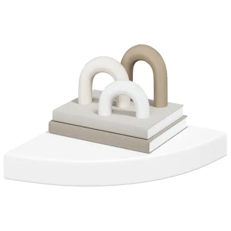Étagères d'angle flottantes 2 pcs blanc 25x25x3,8 cm MDF