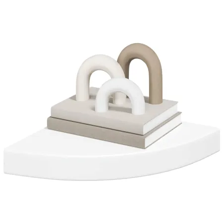 Étagères d'angle flottantes 4 pcs blanc 25x25x3,8 cm MDF