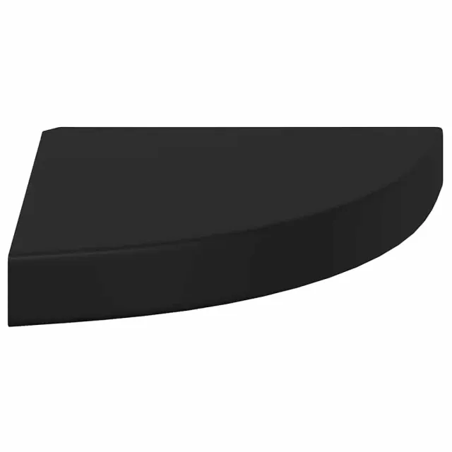 Étagère d'angle flottante noir 25x25x3,8 cm MDF
