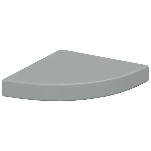 Étagère d'angle flottante gris 25x25x3,8 cm MDF