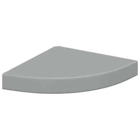 Étagère d'angle flottante gris 25x25x3,8 cm MDF
