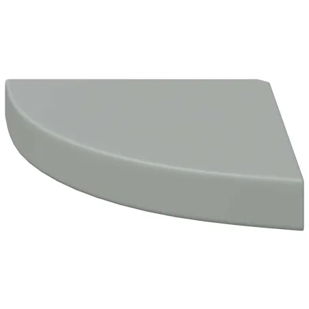 Étagère d'angle flottante gris 25x25x3,8 cm MDF