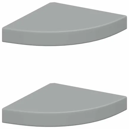Étagères d'angle flottantes 2 pcs gris 25x25x3,8 cm MDF 2