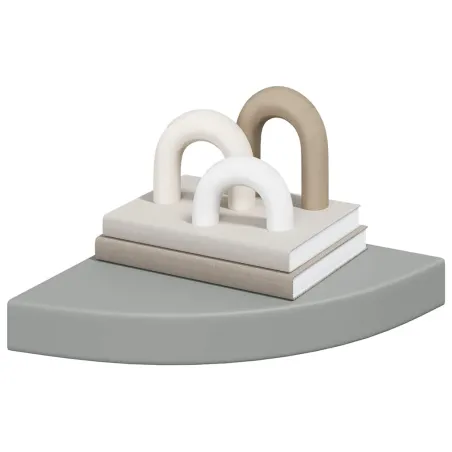 Étagères d'angle flottantes 2 pcs gris 25x25x3,8 cm MDF