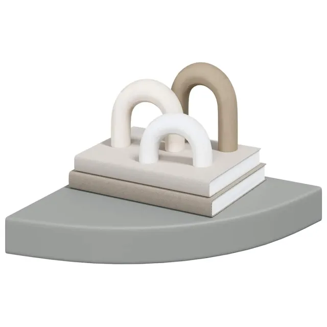 Étagères d'angle flottantes 4 pcs gris 25x25x3,8 cm MDF