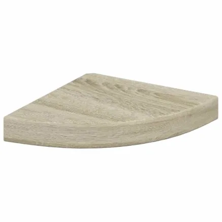 Étagère d'angle flottante chêne 25x25x3,8 cm MDF 2
