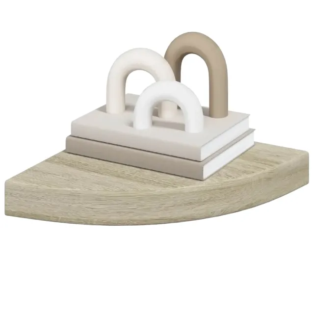 Étagères d'angle flottantes 2 pcs chêne 25x25x3,8 cm MDF