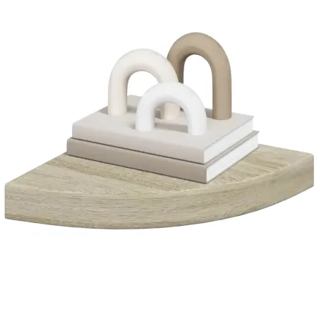 Étagères d'angle flottantes 2 pcs chêne 25x25x3,8 cm MDF