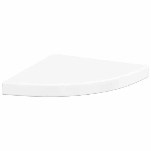 Étagère d'angle flottante blanc brillant 35x35x3,8 cm MDF