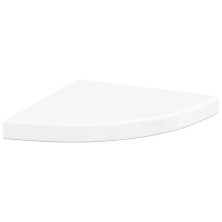 Étagères d'angle flottantes 2pcs blanc brillant 35x35x3,8cm MDF