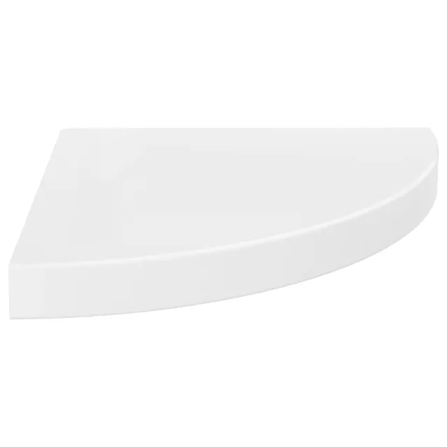 Étagères d'angle flottantes 4pcs blanc brillant 35x35x3,8cm MDF