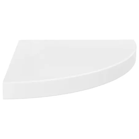 Étagères d'angle flottantes 4pcs blanc brillant 35x35x3,8cm MDF