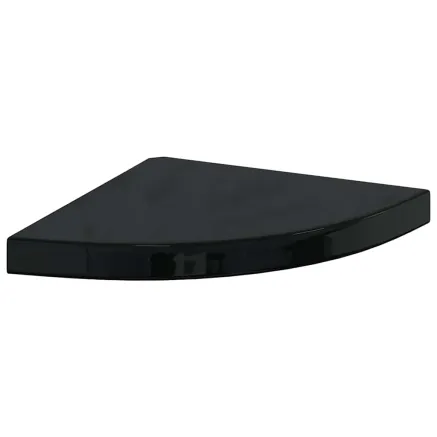 Étagère d'angle flottante noir brillant 35x35x3,8 cm MDF 2