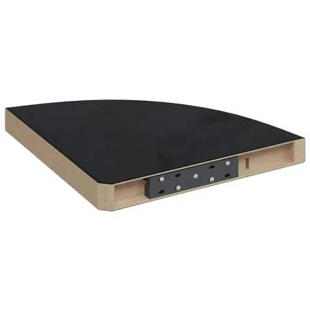 Étagère d'angle flottante noir brillant 35x35x3,8 cm MDF