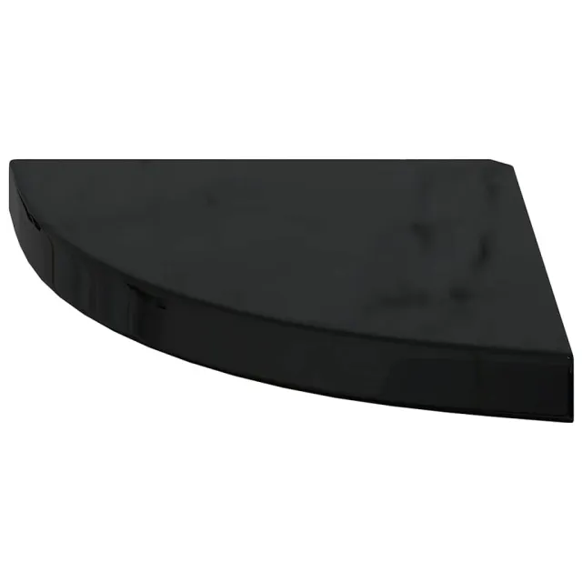 Étagères d'angle flottantes 4 pcs noir brillant 35x35x3,8cm MDF