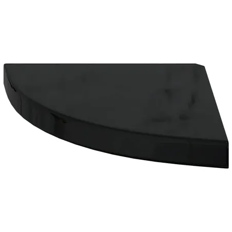 Étagères d'angle flottantes 4 pcs noir brillant 35x35x3,8cm MDF