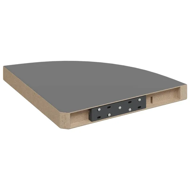 Étagère d'angle flottante gris brillant 35x35x3,8 cm MDF