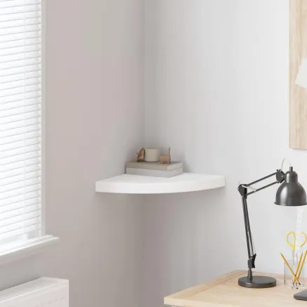 Étagère d'angle flottante Blanc 35x35x3,8 cm MDF