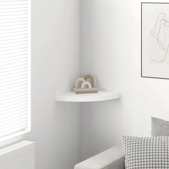 Étagère d'angle flottante Blanc 35x35x3,8 cm MDF