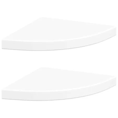 Étagères d'angle flottantes 2 pièces Blanc 35x35x3,8 cm MDF