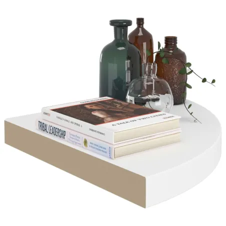 Étagères d'angle flottantes 2 pièces Blanc 35x35x3,8 cm MDF