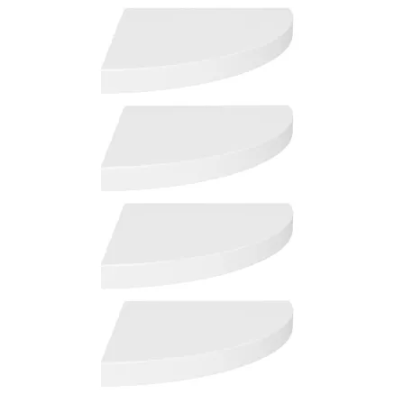 Étagères d'angle flottantes 4 pcs blanc 35x35x3,8 cm MDF 2