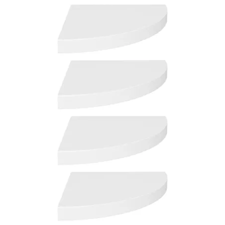 Étagères d'angle flottantes 4 pcs blanc 35x35x3,8 cm MDF