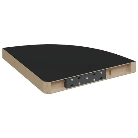 Étagères d'angle flottantes 2 pcs noir 35x35x3,8 cm MDF