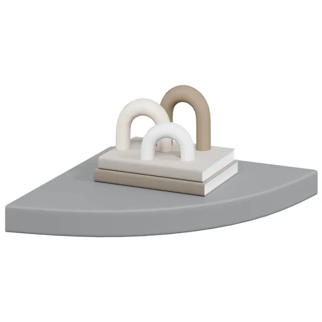 Étagère d'angle flottante gris 35x35x3,8 cm MDF
