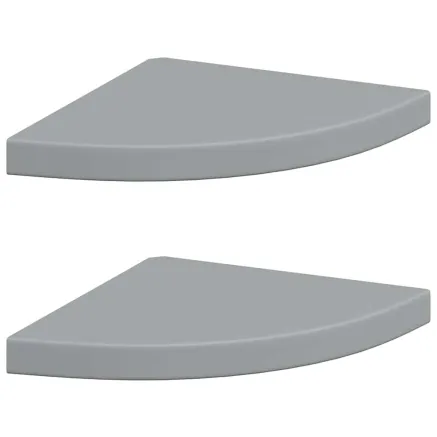 Étagères d'angle flottantes 2 pcs gris 35x35x3,8 cm MDF 2