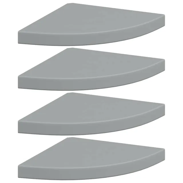 Étagères d'angle flottantes 4 pcs gris 35x35x3,8 cm MDF