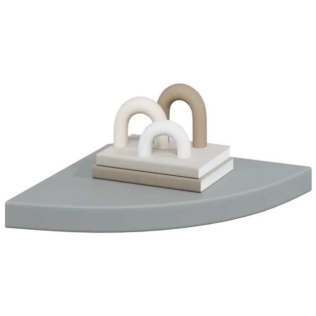Étagères d'angle flottantes 4 pcs gris 35x35x3,8 cm MDF