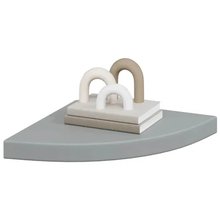 Étagères d'angle flottantes 4 pcs gris 35x35x3,8 cm MDF