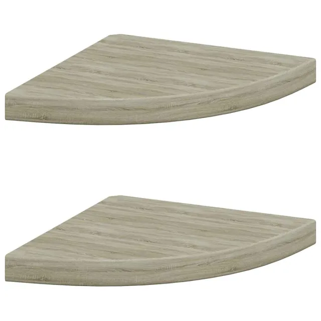 Étagères d'angle flottantes 2 pcs chêne 35x35x3,8 cm MDF