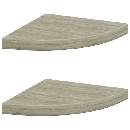 Étagères d'angle flottantes 2 pcs chêne 35x35x3,8 cm MDF