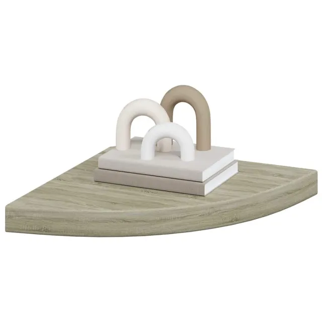 Étagères d'angle flottantes 2 pcs chêne 35x35x3,8 cm MDF
