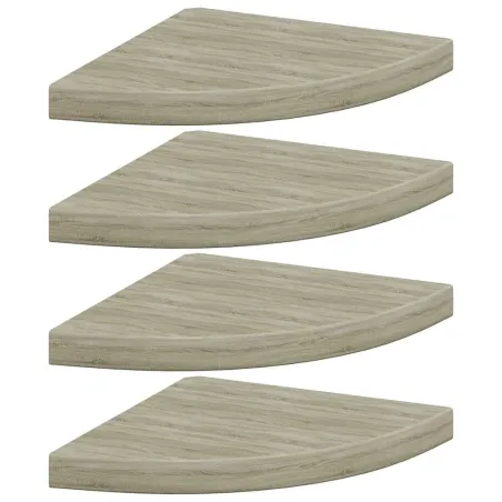 Étagères d'angle flottantes 4 pcs chêne 35x35x3,8 cm MDF
