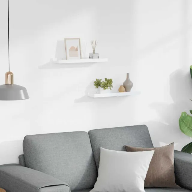 Étagères à rebord pour cadre photo 2 pcs Blanc 40x9x3 cm MDF