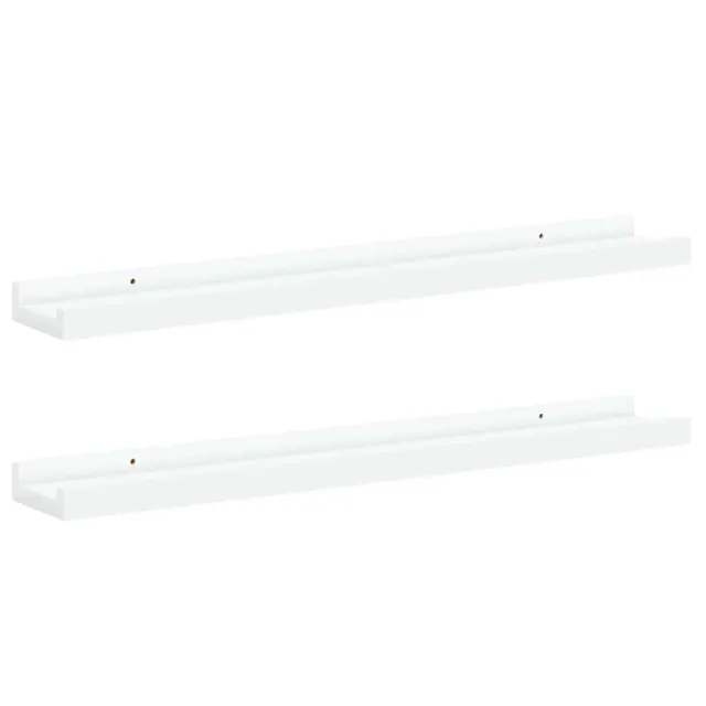 Étagères à rebord pour cadre photo 2 pcs Blanc 60x9x3 cm MDF